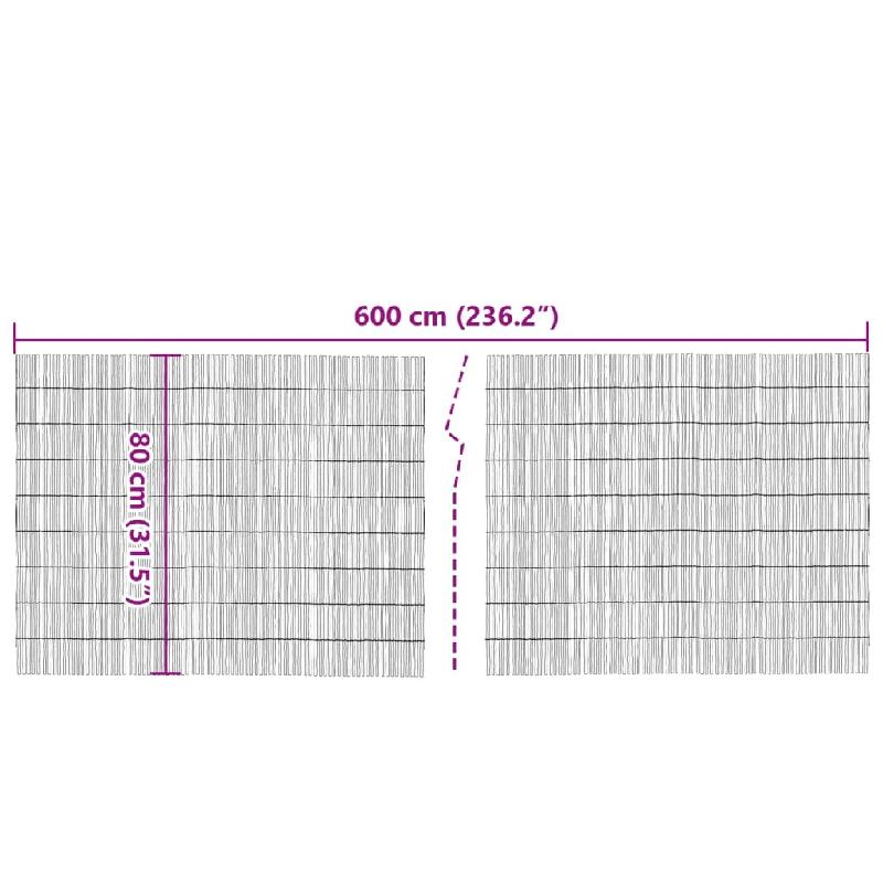 Vidaxl clôture de jardin 600x80 cm roseau 365758_3