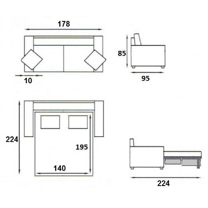 Canapé convertible DAY Express - Mono assise - Matelas 14 cm en mousse polyuréthane - Rouge - Fabrication artisanale italienne_3