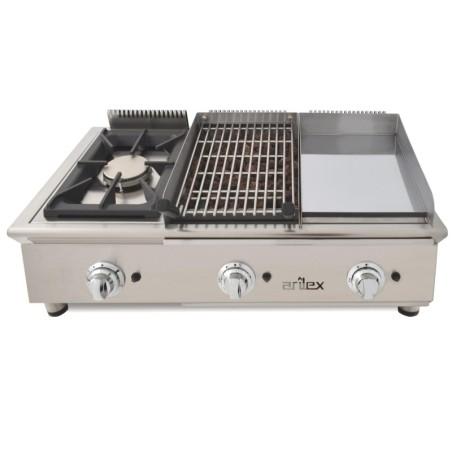 Plancha gaz modulaire FLEXI Ligne 600 - 6 brûleurs - 100 cm - 17,4 kW | Arilex 3MB_3