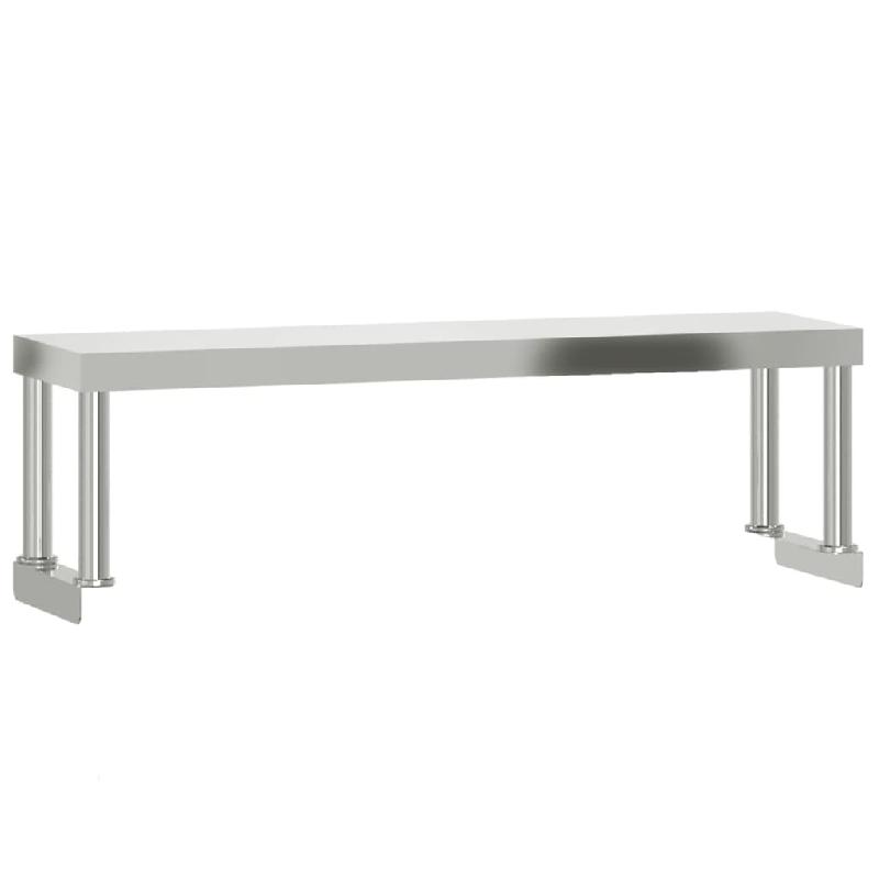 Vidaxl table de travail de cuisine avec étagère 110x55x120 cm inox 3208900_3