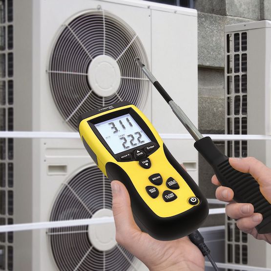 Anémomètre de haute précision - Mesure du débit volumique, vitesse de l'air et température avec sonde télescopique_3