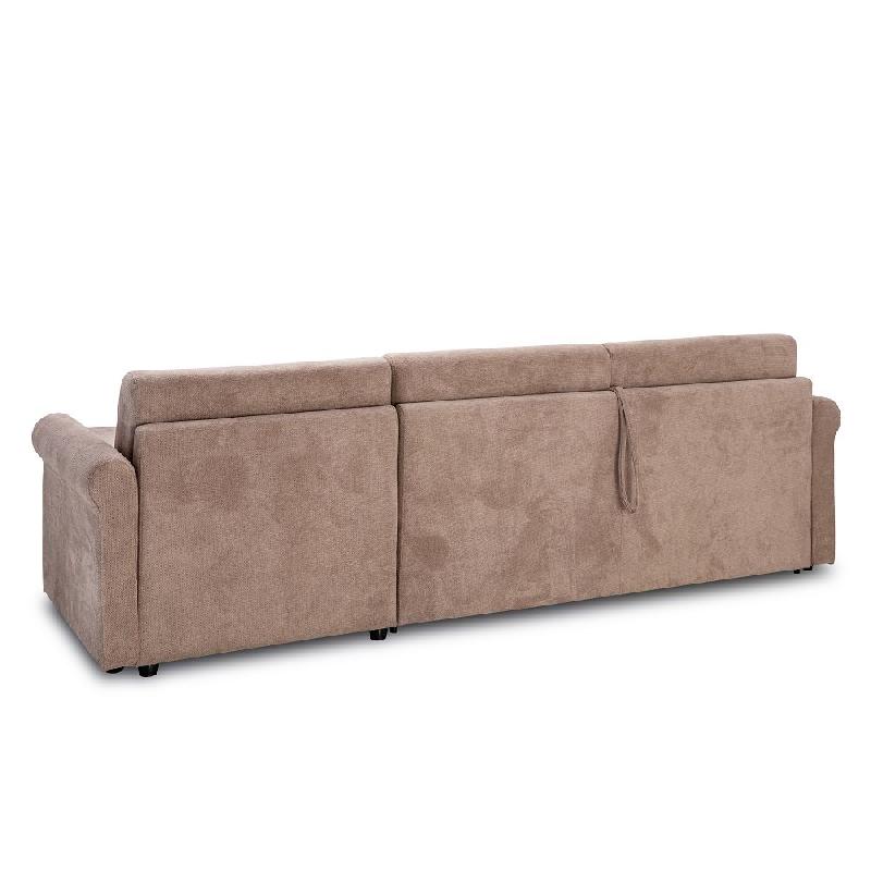 Canapé d'angle convertible Romantico - système ouverture express - matelas 16 cm - microfibre taupe clair_3