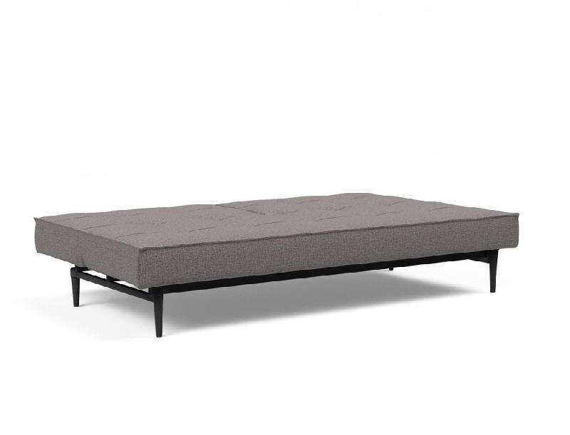 Innovation Living - Canapé Splitback Styletto convertible lit 115x210 cm - Pieds chêne noir - Tissu Mixed Dance Grey_3