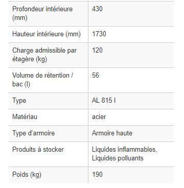 140190W - Armoire de sécurité AL 815 I, double paroi, 3 étagères, stockage de produits toxiques, nocifs et inflammables_3