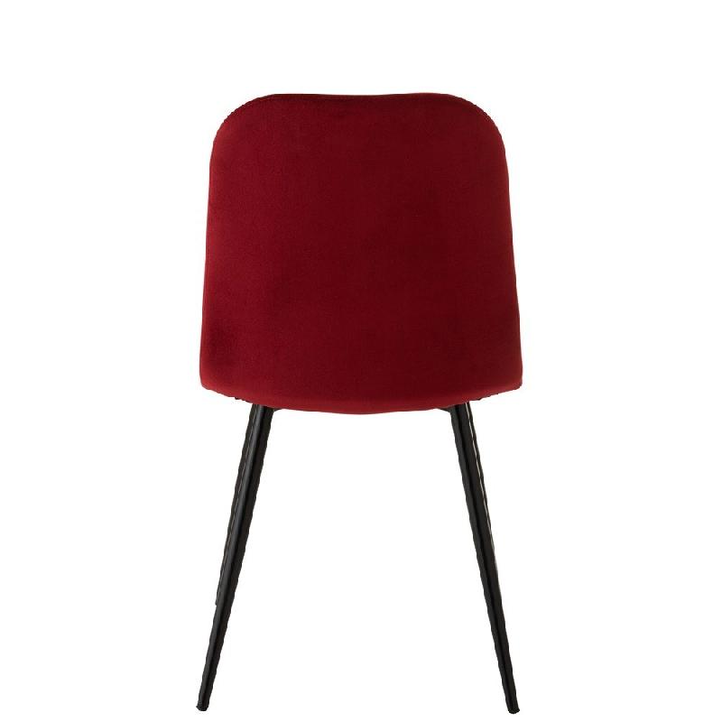 Chaise Helena Bordeaux - Métal laqué noir et tissu velours pour salle à manger_3