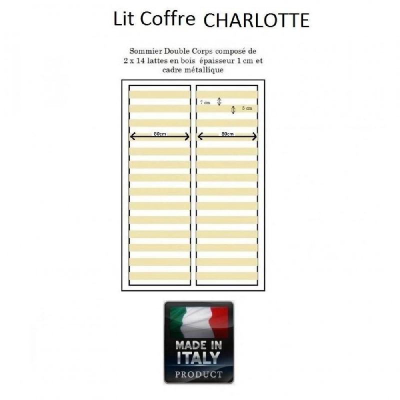 Lit coffre design Charlotte gris - couchage 160x200 cm avec sommier à lattes et coffre de rangement_3