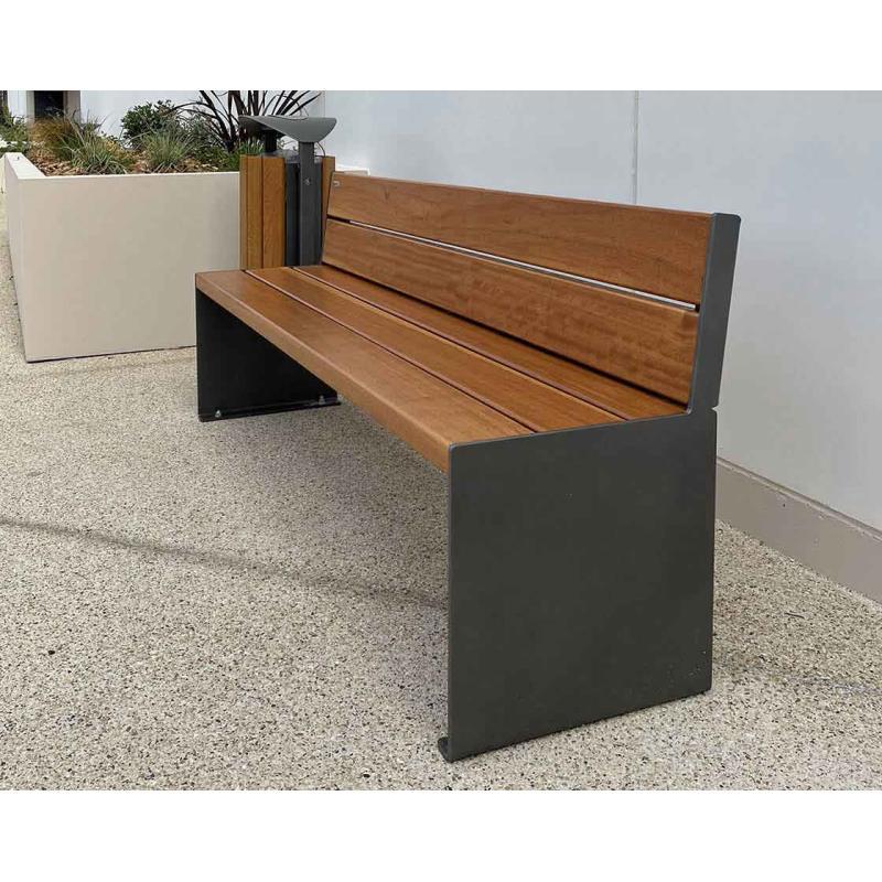 Banc bois et acier KUB - Ref : 306394.Gpro.Chec - 3 longueurs au choix et design épuré_3