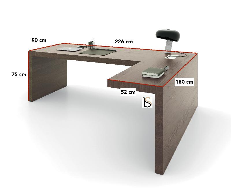Bureau de direction avec retour Kyo Light - Martex. - 226, Noyer canaletto, Droite_3