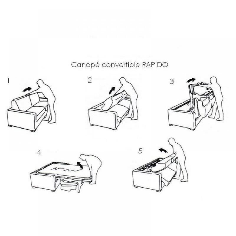 Canapé convertible express Night Bultex 140x14x195 cm - Polyuréthane taupe - Matelas 14 cm haute résilience_3