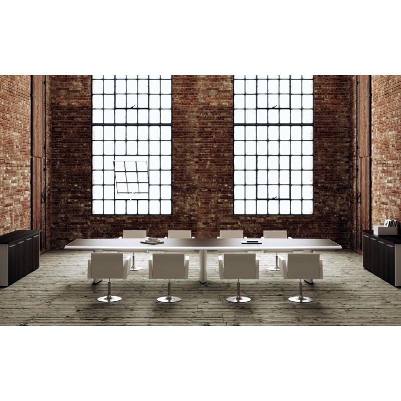 Table de réunion ARCO - bois laqué noir, plateaux et façades plaqués avec vernis opaque translucide_3