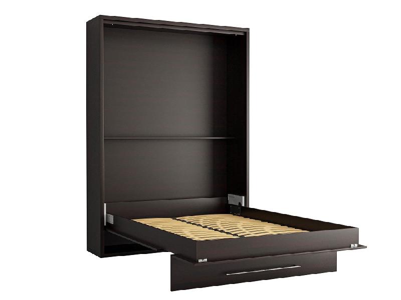 Armoire lit escamotable Mykonos Wengué - Couchage 140x200 cm - Ouverture assistée et design chic_3