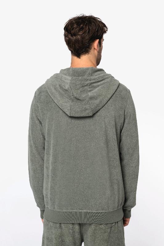 Sweat-shirt écoresponsable en éponge zippé à capuche homme - Native Spirit - Réf: NS419 - 80% coton biologique et 20% polyester recyclé_3