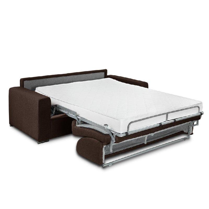 Canapé lit 4 places Dreamer - Convertible express 160x197 cm avec matelas Excellence Literie 16 cm - Tissu NEO marron_3