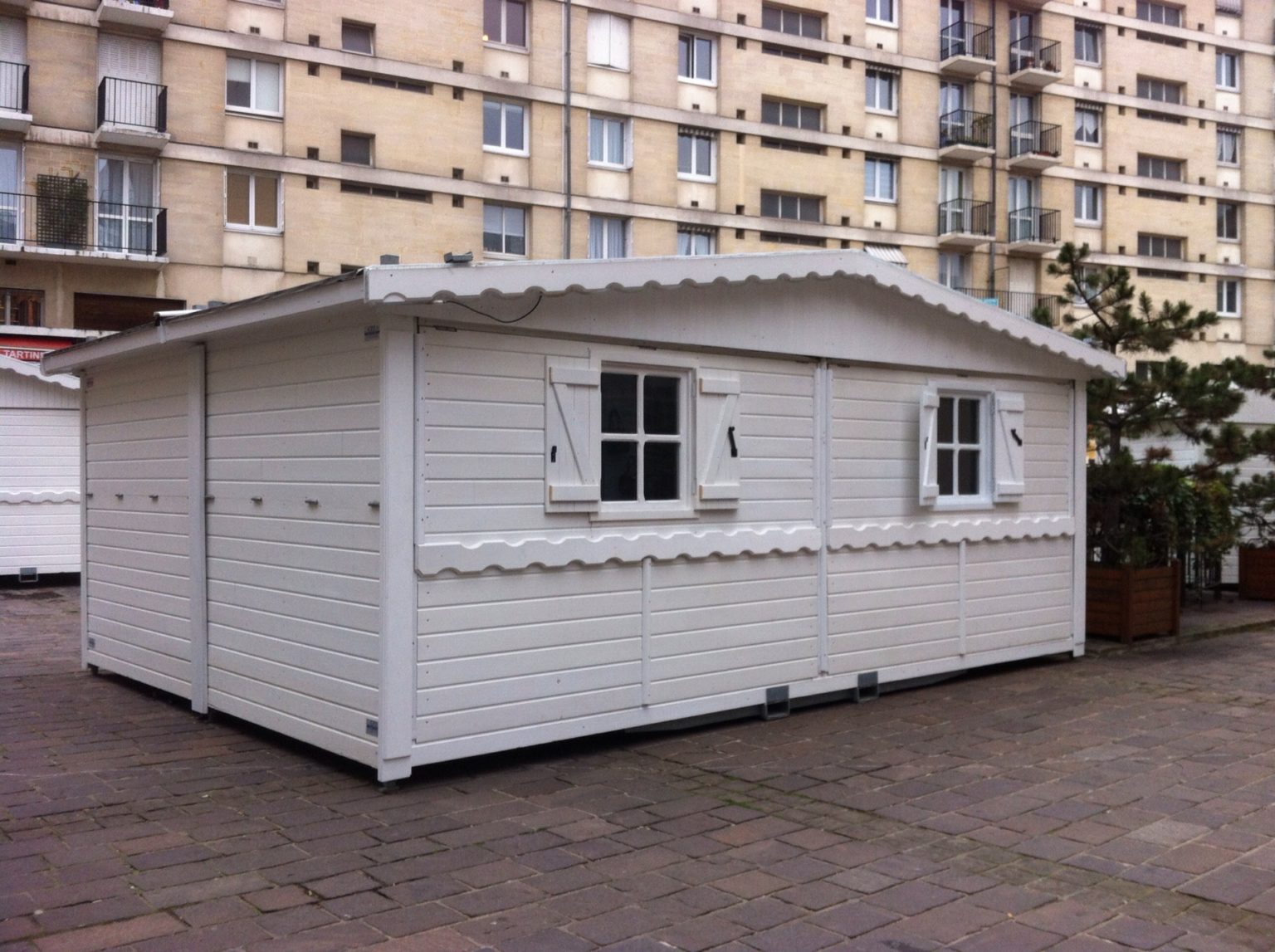 Chalet en bois pliable jumelé - épicéa du Nord 21mm, raccordements fournis, armature en acier galvanisé_3