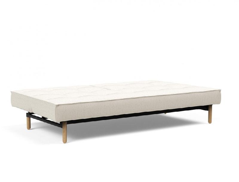 Canapé-lit convertible Innovation Living Splitback Styletto - pieds en chêne naturel - tissu bouclé Off White - 115x210 cm_3