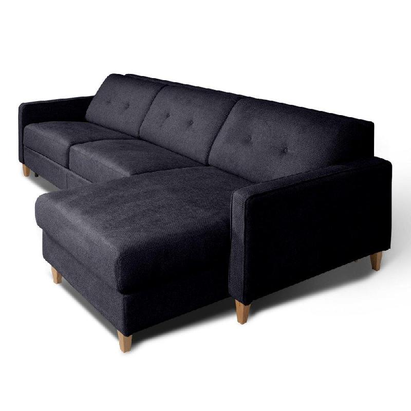 Canapé d'angle Norway - Matelas 16 cm - Système express - Sommier à lattes Renatonisi - Tweed gris platine_3