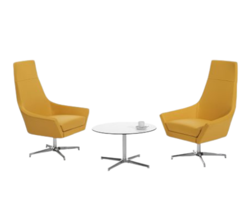 Fauteuil Anak dossier haut - neuf - système giratoire - base en acier chromé_3