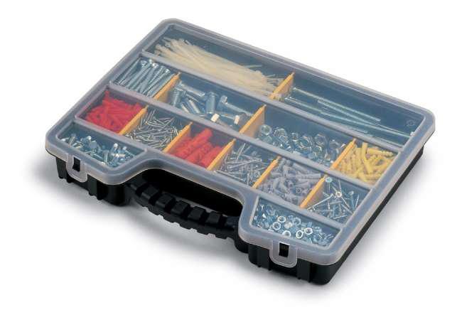 Malette plastique Terry Storage - 5 compartiments - l.39.5 x h.6 x p.30.5 cm - poignée ergonomique et couvercle transparent à double fermeture_3