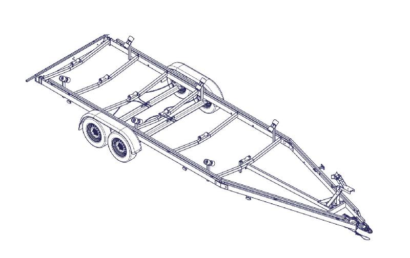 8m40-2m55 - 2x1500 kg - 3000 kg - VLEMMIX - Remorque Porte-Bateau_3