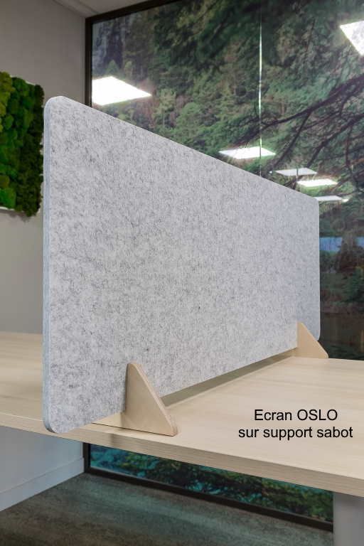 Écran de bureau acoustique OSLO - écologique et performant avec piétements en bois naturel_3