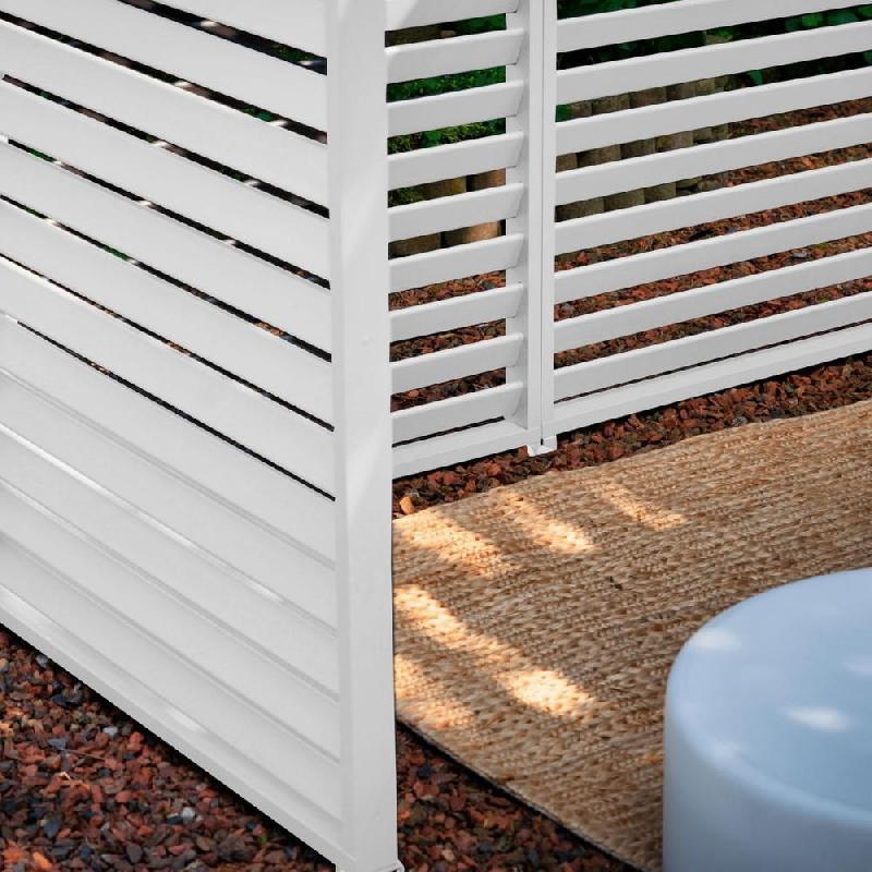 Panneau brise-vue latéral à ventelles 1 m - pour pergola bioclimatique Ombrea - couleur blanc_3