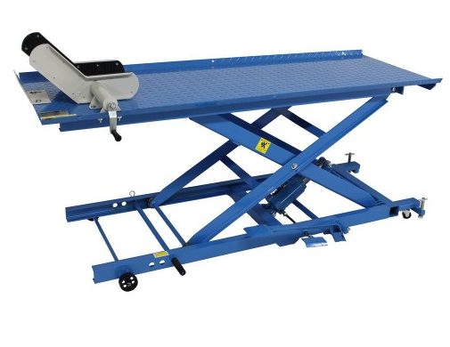 Pont moto avec rampe démontable et patins réglables