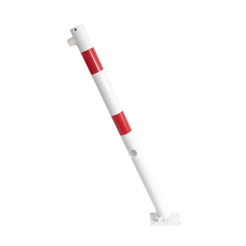 Pro-park-lock-tri (203032) - potelet rond de sécurité rabattable - groupe rms - avec clé pompier sur platine - matériau : acier galvanisé, peint en blanc_3