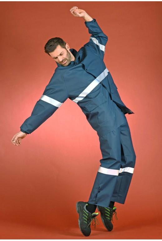 Pantalon de pluie multirisques ATEX - Réf. Pbc2relfra* - Polyester ignifugé et antistatique avec bandes rétroréfléchissantes_3