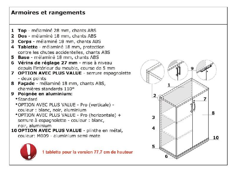 Armoire de bureau avec portes décor bois - MDD - Cocoa, Gris aluminium_3