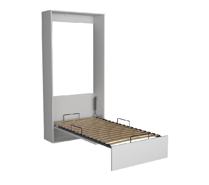 Armoire lit escamotable Dynamo blanc mat - ouverture assistée - couchage 90x200 cm - ultra plate_3