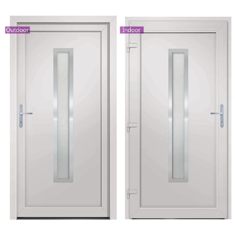 Vidaxl porte d'entrée blanc 108x208 cm pvc 3187890_3