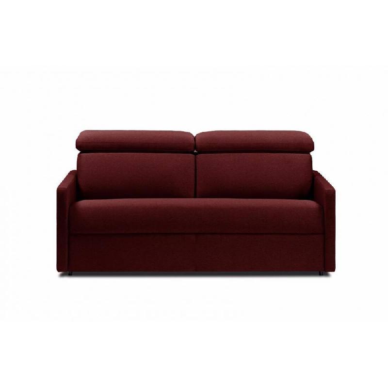 Canapé convertible LUXIA - Matelas 16 cm - Système Express - Sommier à lattes 160 cm - Microfibre bordeaux_3