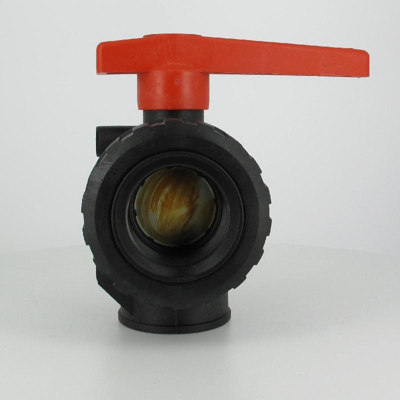 Vanne à bille PP 3 voies - Sortie Femelle 2