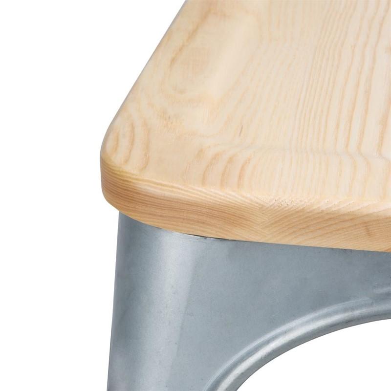 Chaises en acier avec assise en bois - Lot de 4 - GM642 | Bolero_3