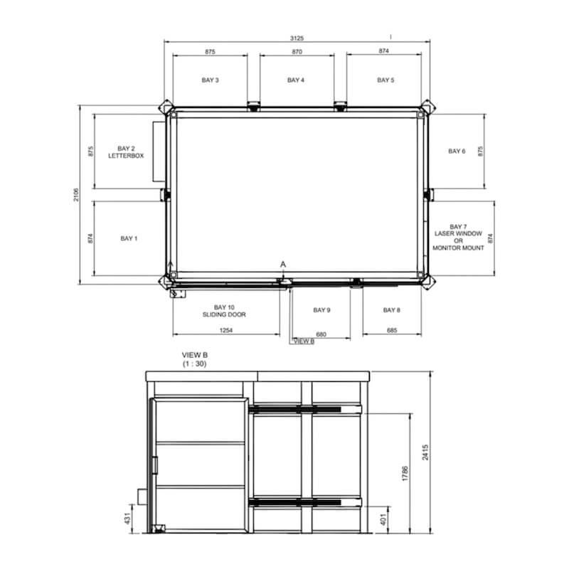 Cabine de soudage laser classe 4 - 3x2m avec porte coulissante_3