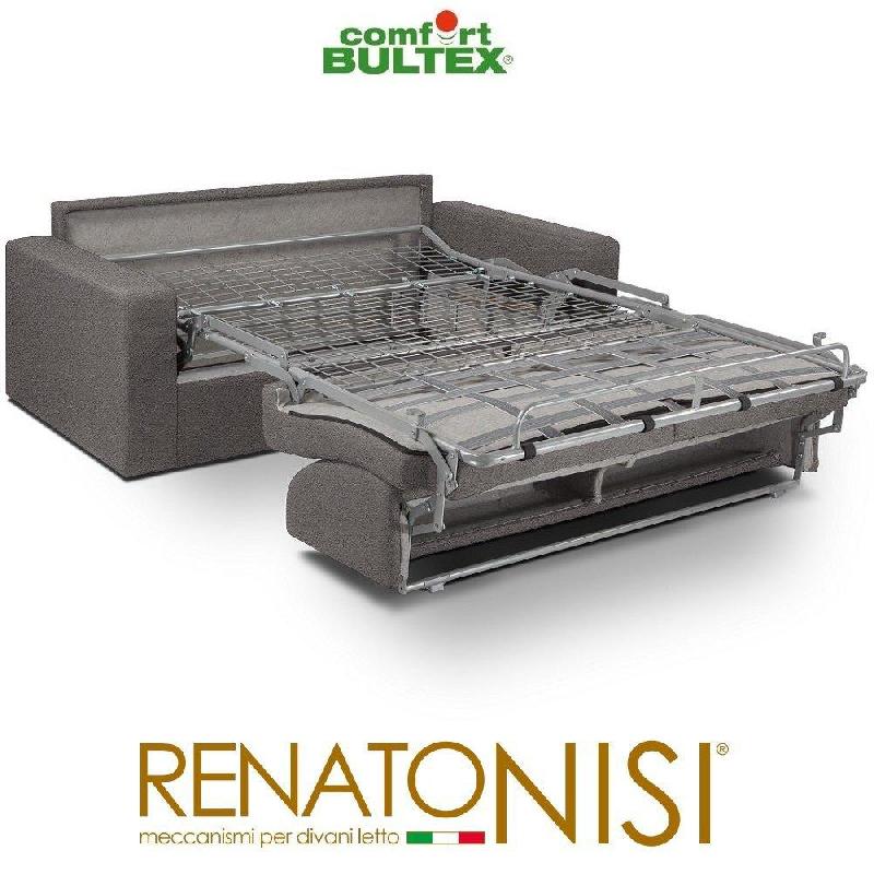 Canapé convertible express CRÉPUSCULE - Matelas 140cm Comfort BULTEX® - Microfibre taupe_3