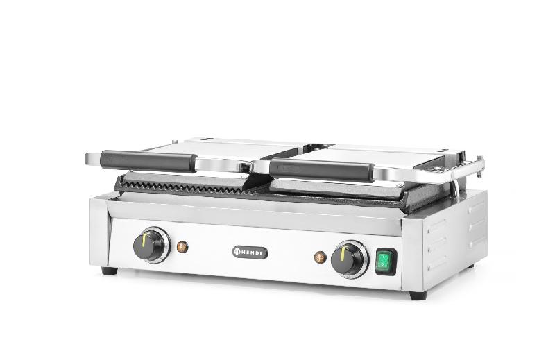 Grill de contact modèle double 1/2 rainuré 1/2 lisse inf.475x230mm HENDI_3