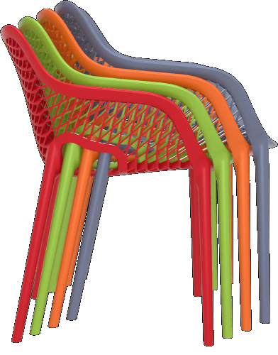 Fauteuils empilables - Lot de 4 - AIR polypropylène_3