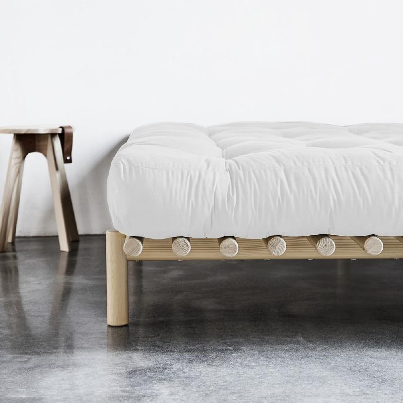 Lit futon Pace Bed en pin naturel - Couchage 180 x 200 cm - Design simple et confortable_3