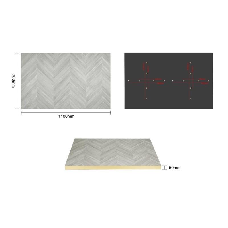 Plateau de table rectangulaire Chevron 1 100 mm x 700 mm | Bolero - FU513_3