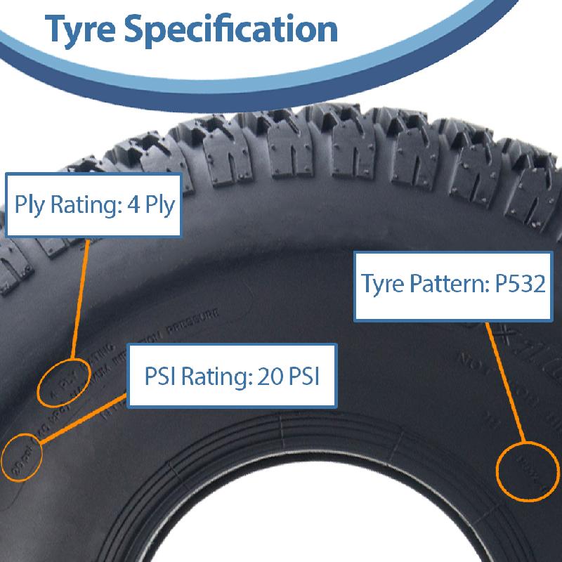 22.5x10.00-8 4ply Grass Tyre pour John Deere Gator, Turf Lawn, Utility (Set of 4)_3