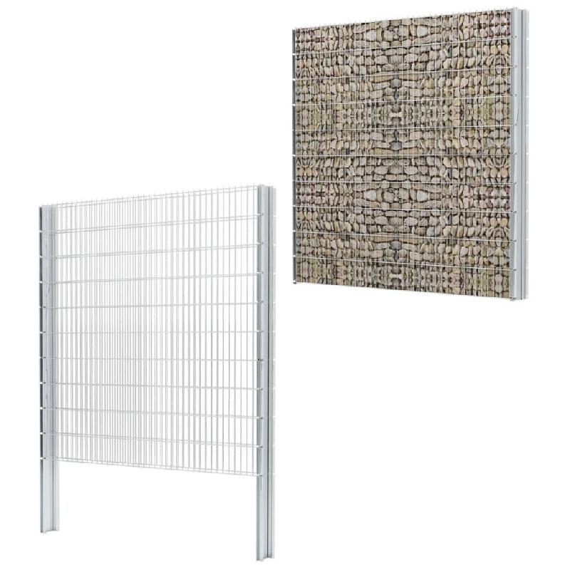 Vidaxl poteau de clôture en gabion argenté 260 cm acier galvanisé 142330_3