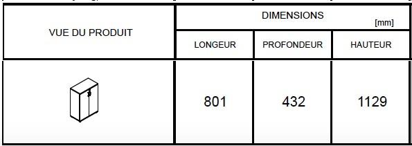 Armoire moyenne avec portes battantes - MDD - Wengé, Blanc pastel_3