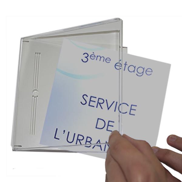 Plaque signalétique CristalSign - Slim® 150 x 150 mm extraplate - Réf : 220307 - Encombrement hors tout 157 x 157 x 10 - Arrondi côté 150_3