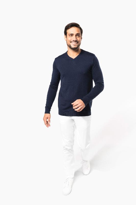 Pull Mérinos col V homme - Réf: PK910 - Kariban Premium - 100% laine extra-fine peignée_3