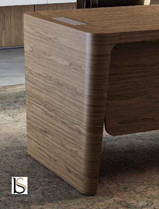 Bureau droit X10- Officity - Non, Noyer américain, 250 x 100 cm_3