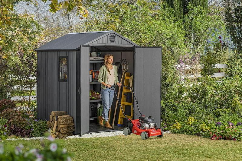 Abri jardin résine aspect bois Darwin 66 - 3 m² - gris_3