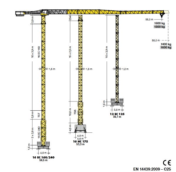 125 ec-b 6 flat-top grue à tour - liebherr - hauteur max. Sous crochet 59,00 m_3
