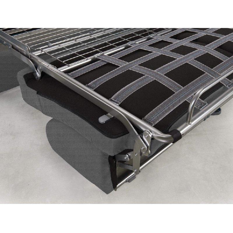 Canapé convertible express CRÉPUSCULE - Matelas 140 cm Comfort BULTEX® - Tissu tweed fashion gris foncé_3