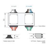 Appareil de ventilation monobloc avec finition en aluminium pré-laqué blanc